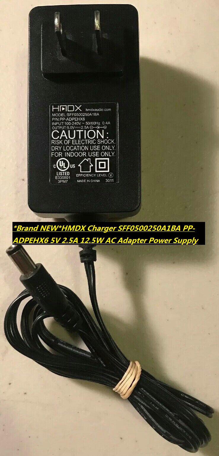 *Brand NEW*HMDX Charger SFF0500250A1BA PP-ADPEHX6 5V 2.5A 12.5W AC Adapter Power Supply - Click Image to Close